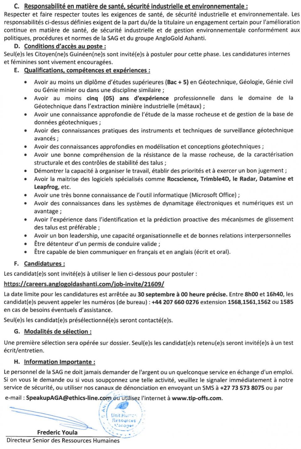 Avis de recrutement d'un (e) Senior Ingénieur(e) Géotechnique (Senior Geotechnical Engineer) | page 2